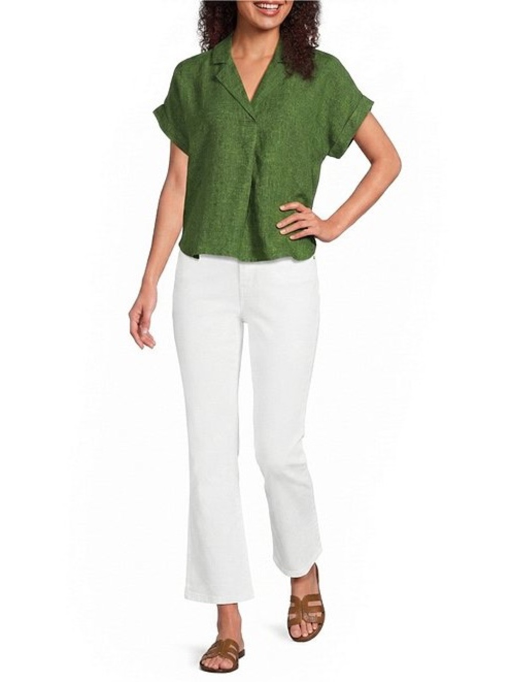 Eileen Fisher White Cropped Jeans - Classic Straight High Waist size 12
